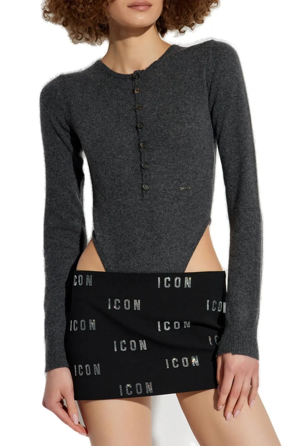 Long-Sleeved Knitted Bodysuit