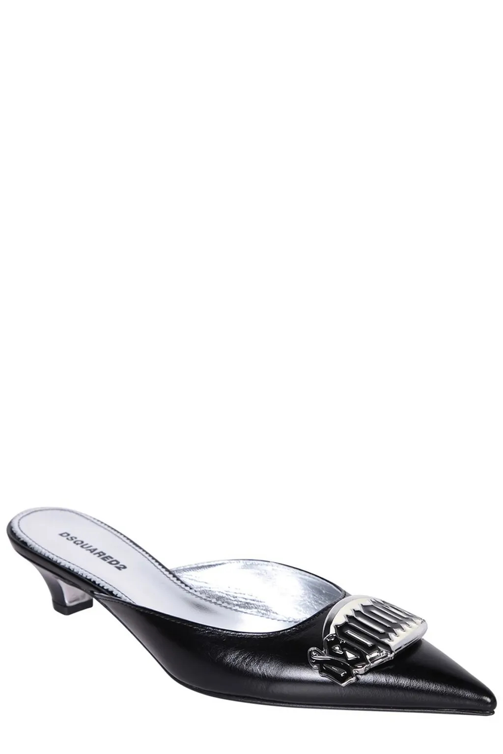 Logo-Plaque Pointed-Top Mules