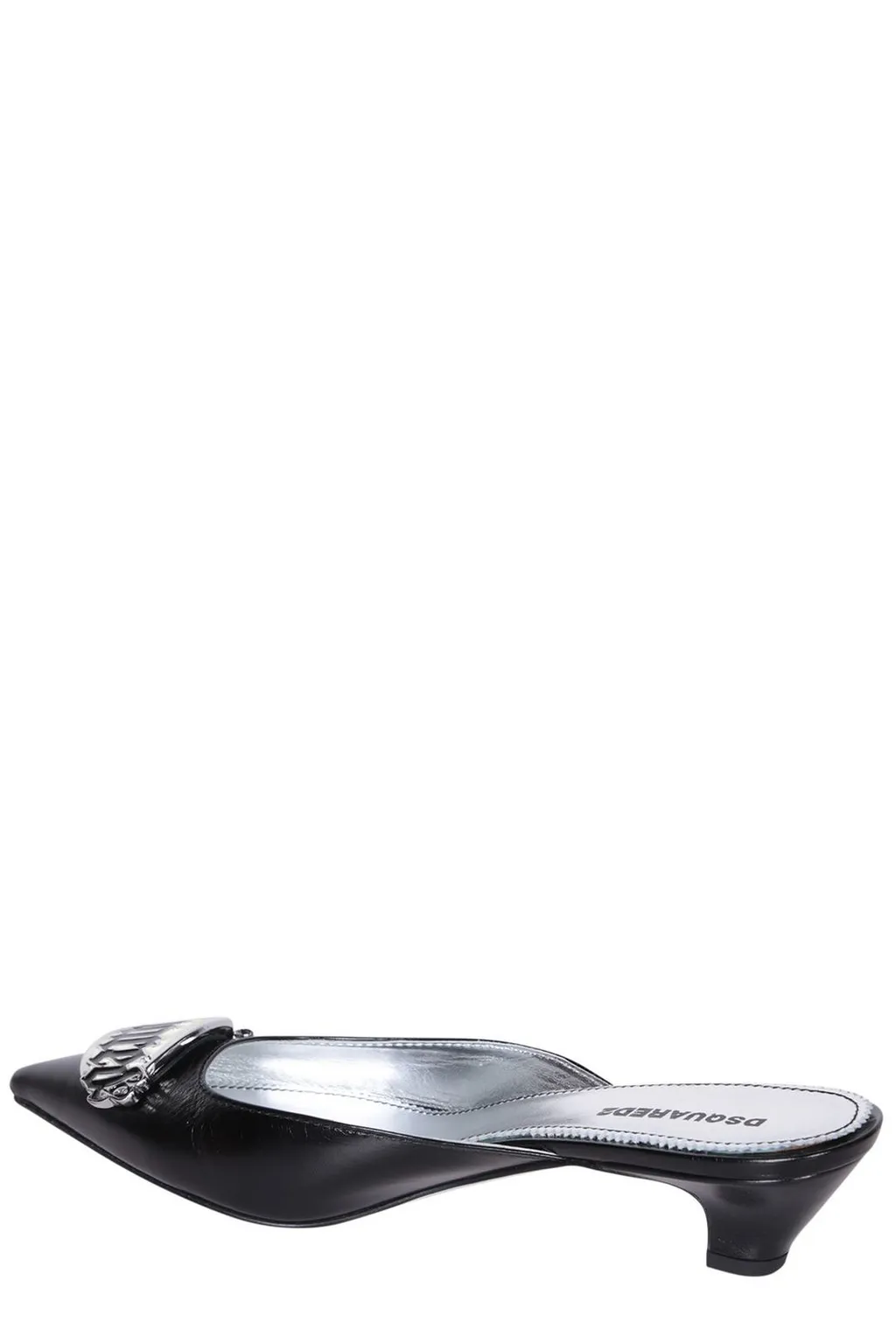 Logo-Plaque Pointed-Top Mules