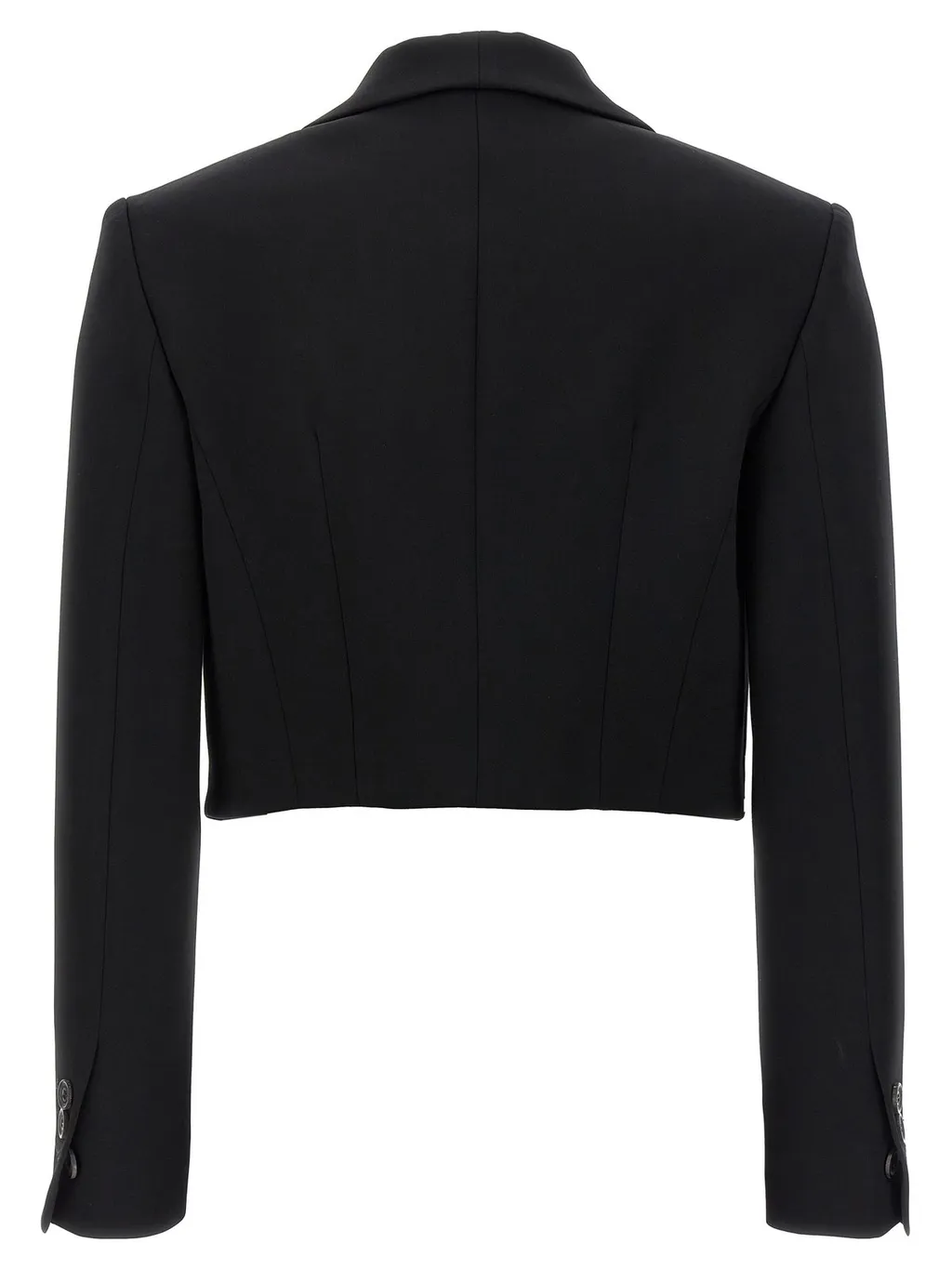 Logo-Plaque Long-Sleeved Cropped Blazer