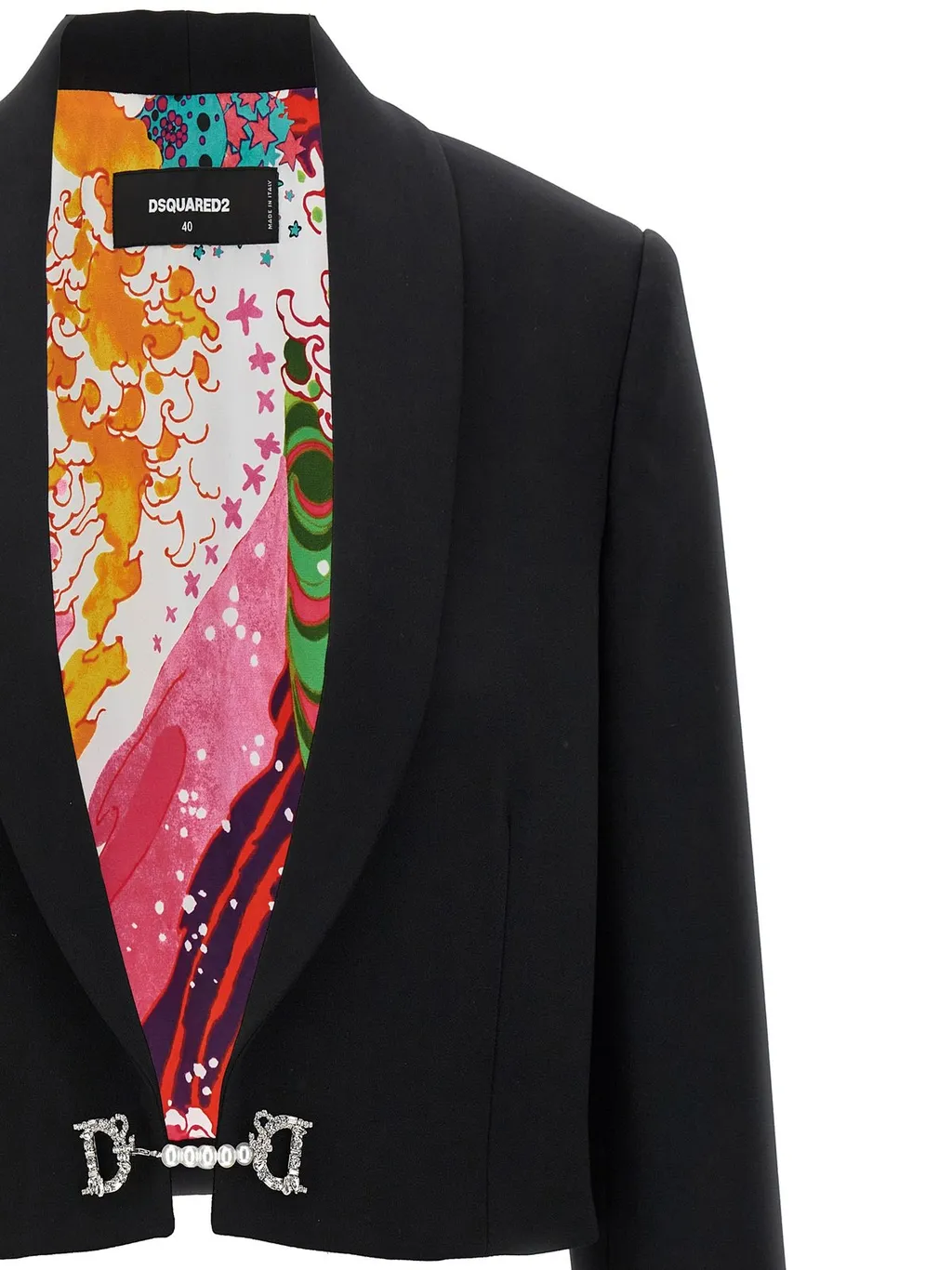 Logo-Plaque Long-Sleeved Cropped Blazer