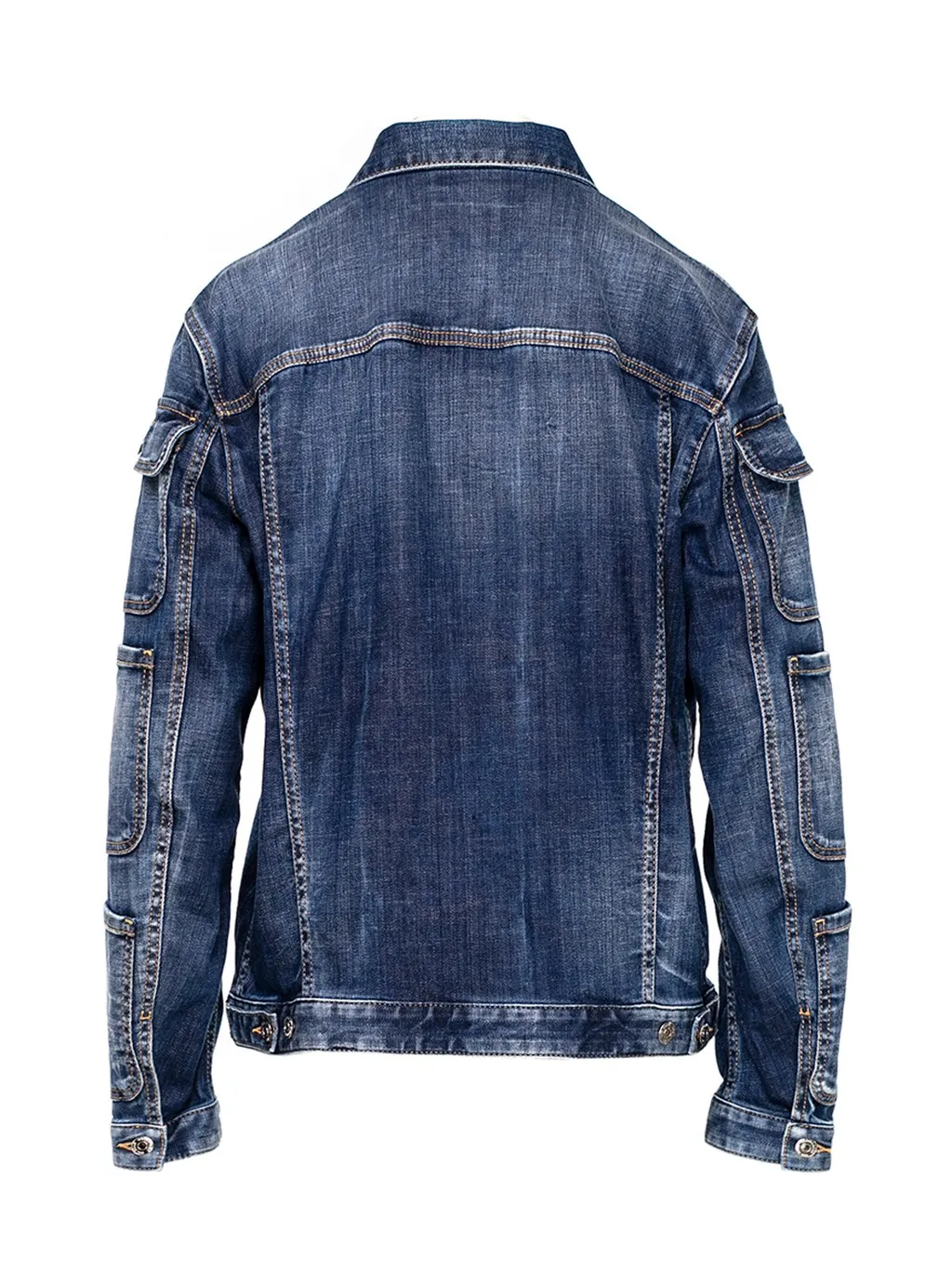 Pocket-Detailed Buttoned Denim Jacket