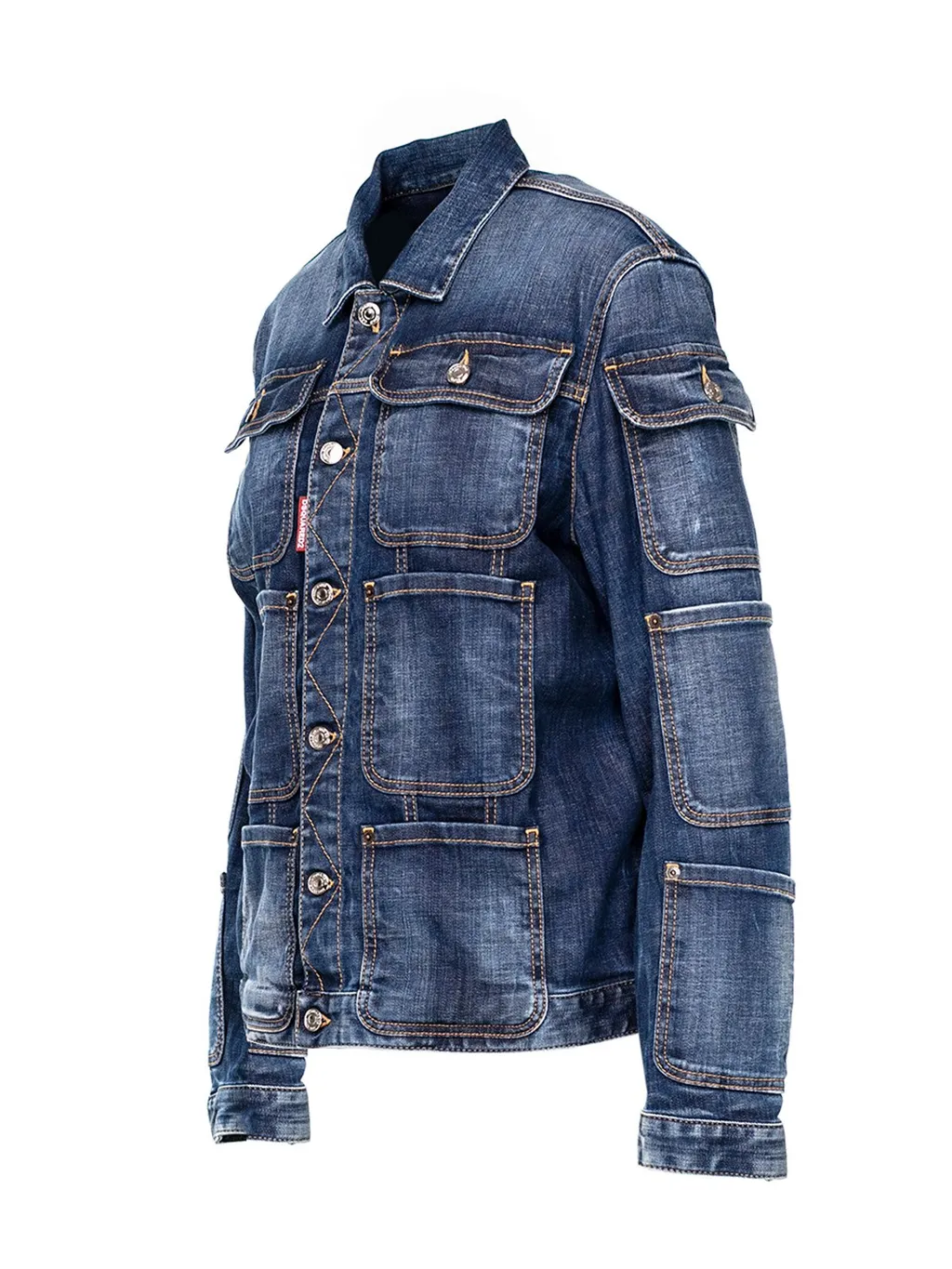 Pocket-Detailed Buttoned Denim Jacket