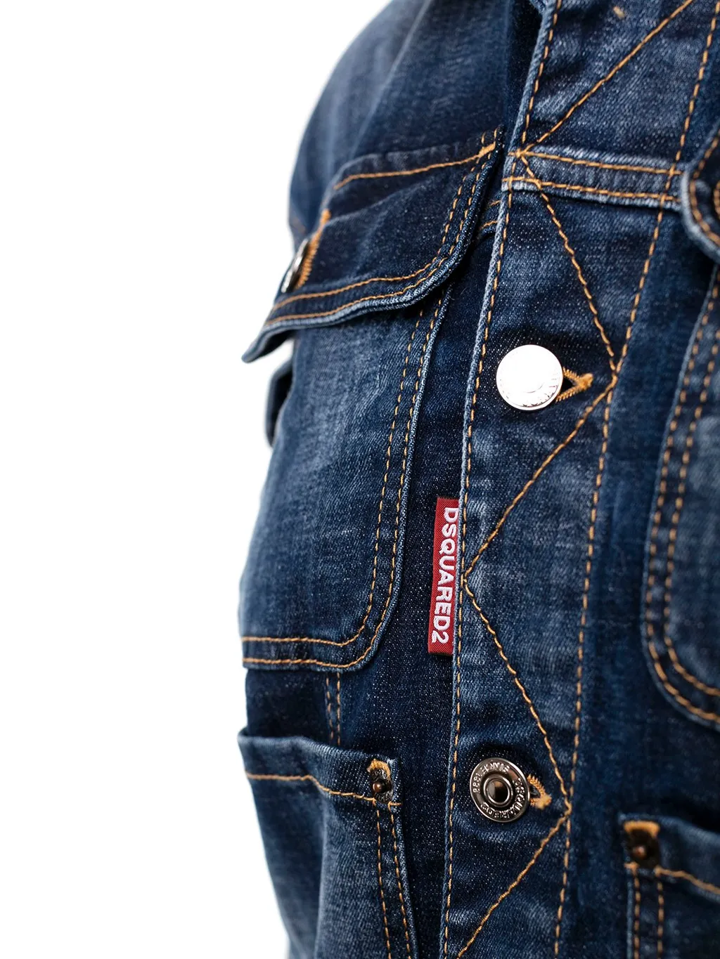 Pocket-Detailed Buttoned Denim Jacket