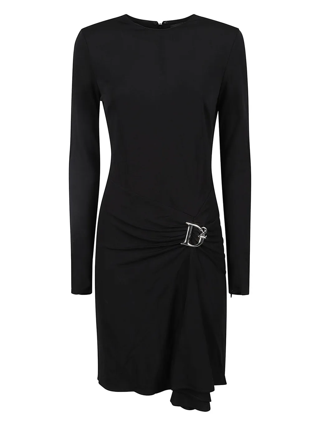 Statement Logo Plaque Flared Midi Dress