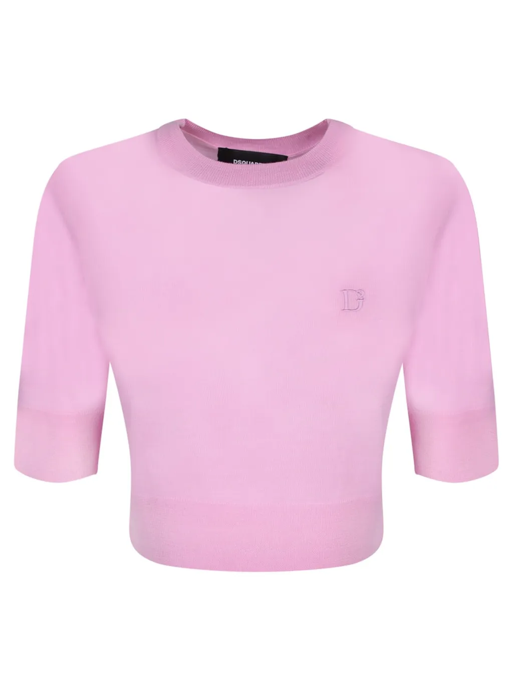 Logo-Embroidered Crewneck Cropped Jumper