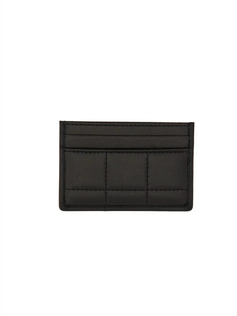 Logo-Plaque Quilted Card Holder