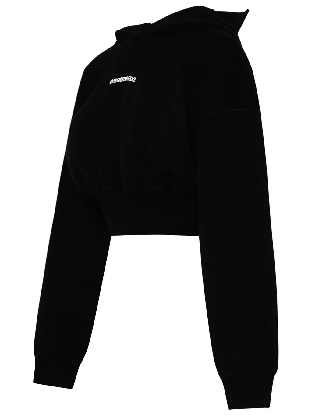 Logo Printed Cropped Hoodie