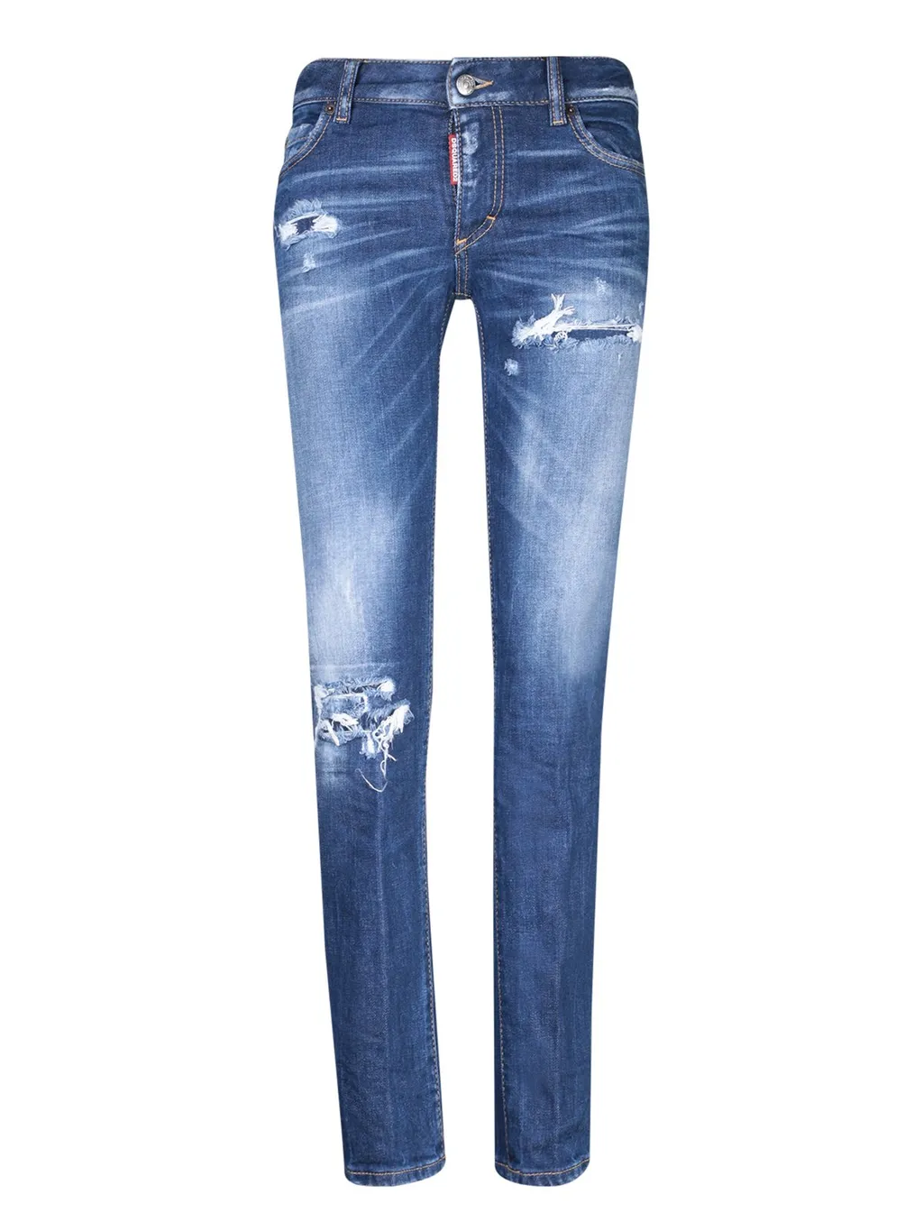 Ripped Knee Wash Medium Waist Jennifer Jeans