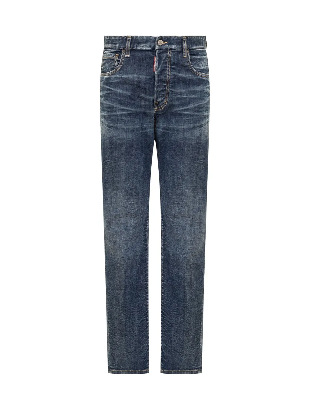 Logo Patch Straight Leg Jeans