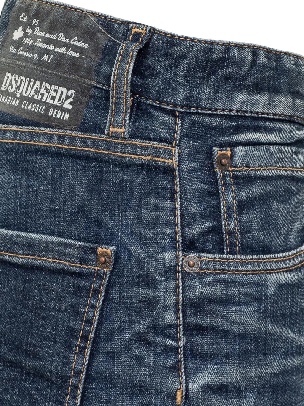 Logo Patch Straight Leg Jeans