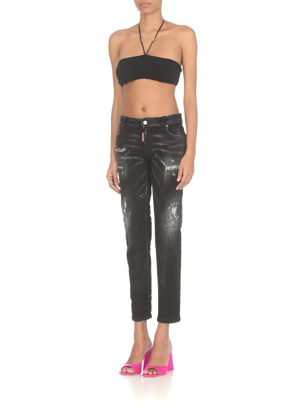 Halterneck Cropped Bralette Top