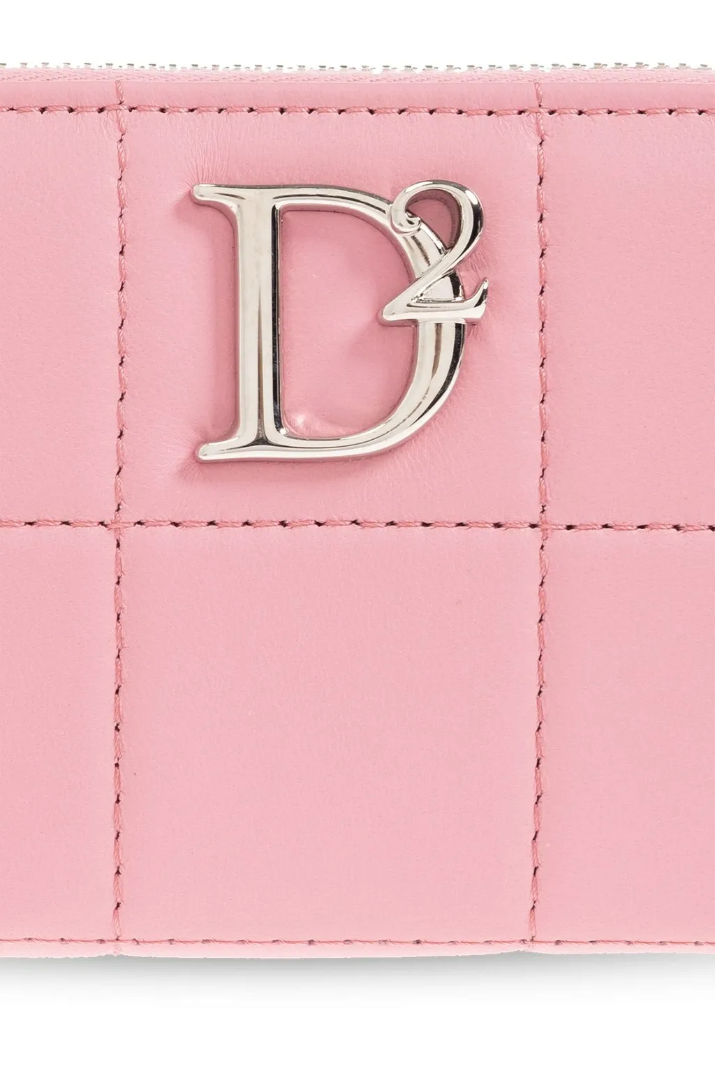 Logo Plaque Zip-Around Quilted Wallet