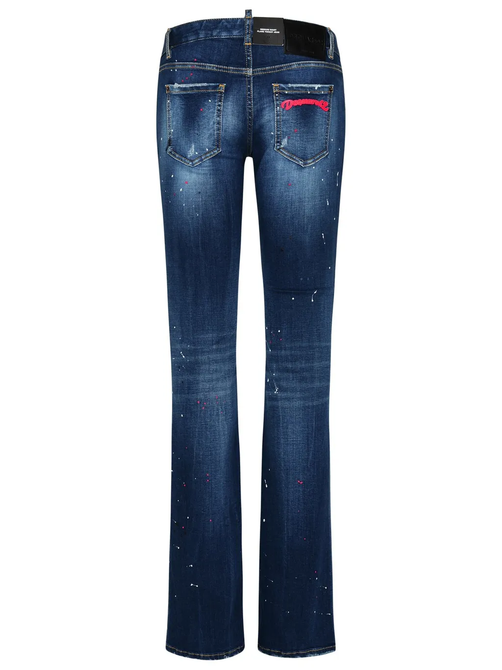 Straight-Leg Paint Splatter Distressed Jeans