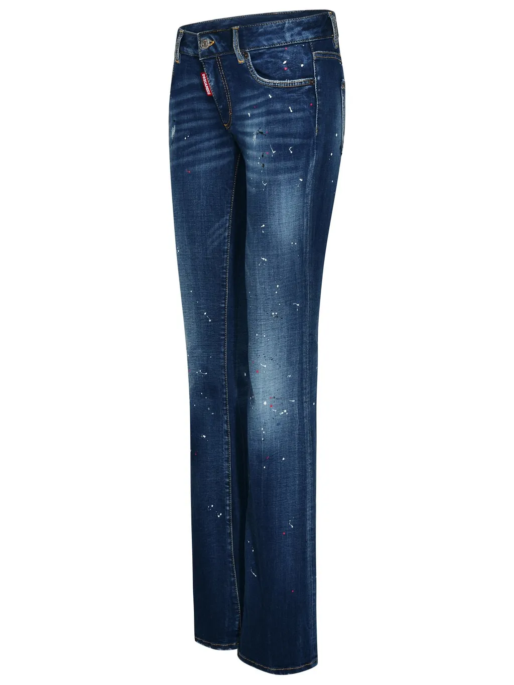Straight-Leg Paint Splatter Distressed Jeans