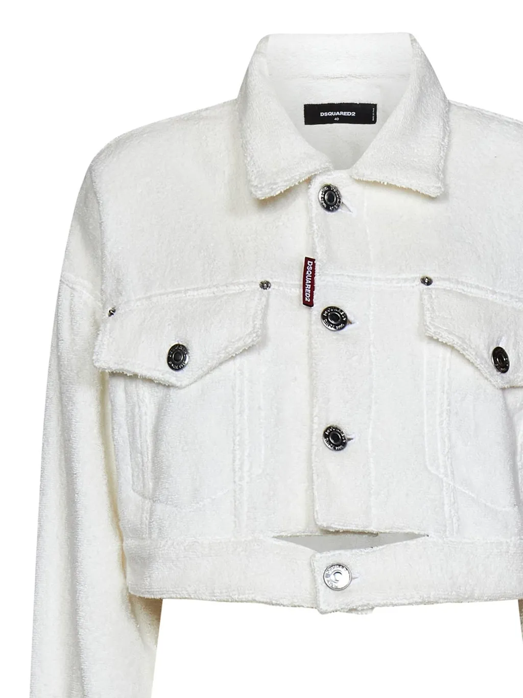 Buttoned Cropped Denim Jacket