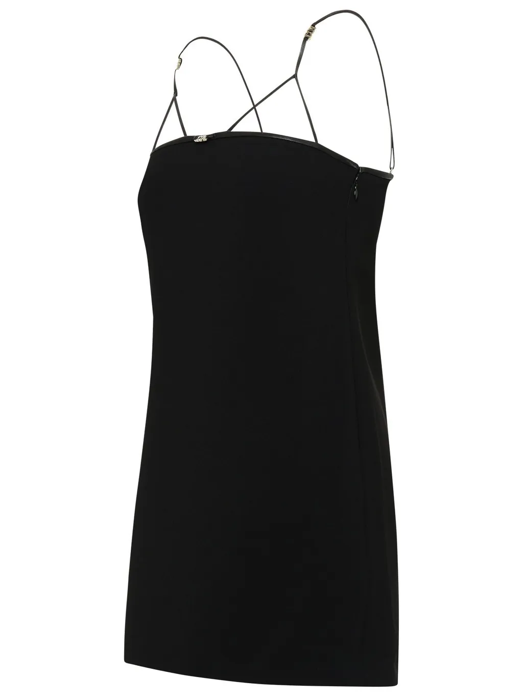 Logo Plaque Cut-Out Strappy Mini Dress