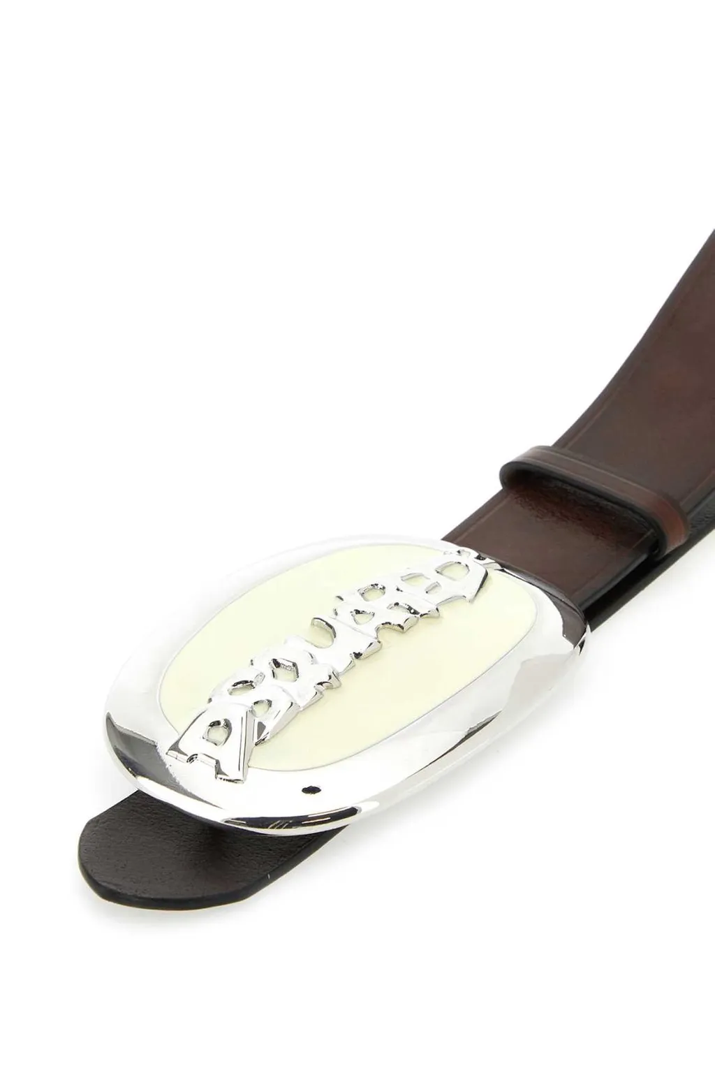 Logo Plaque Buckled Belt