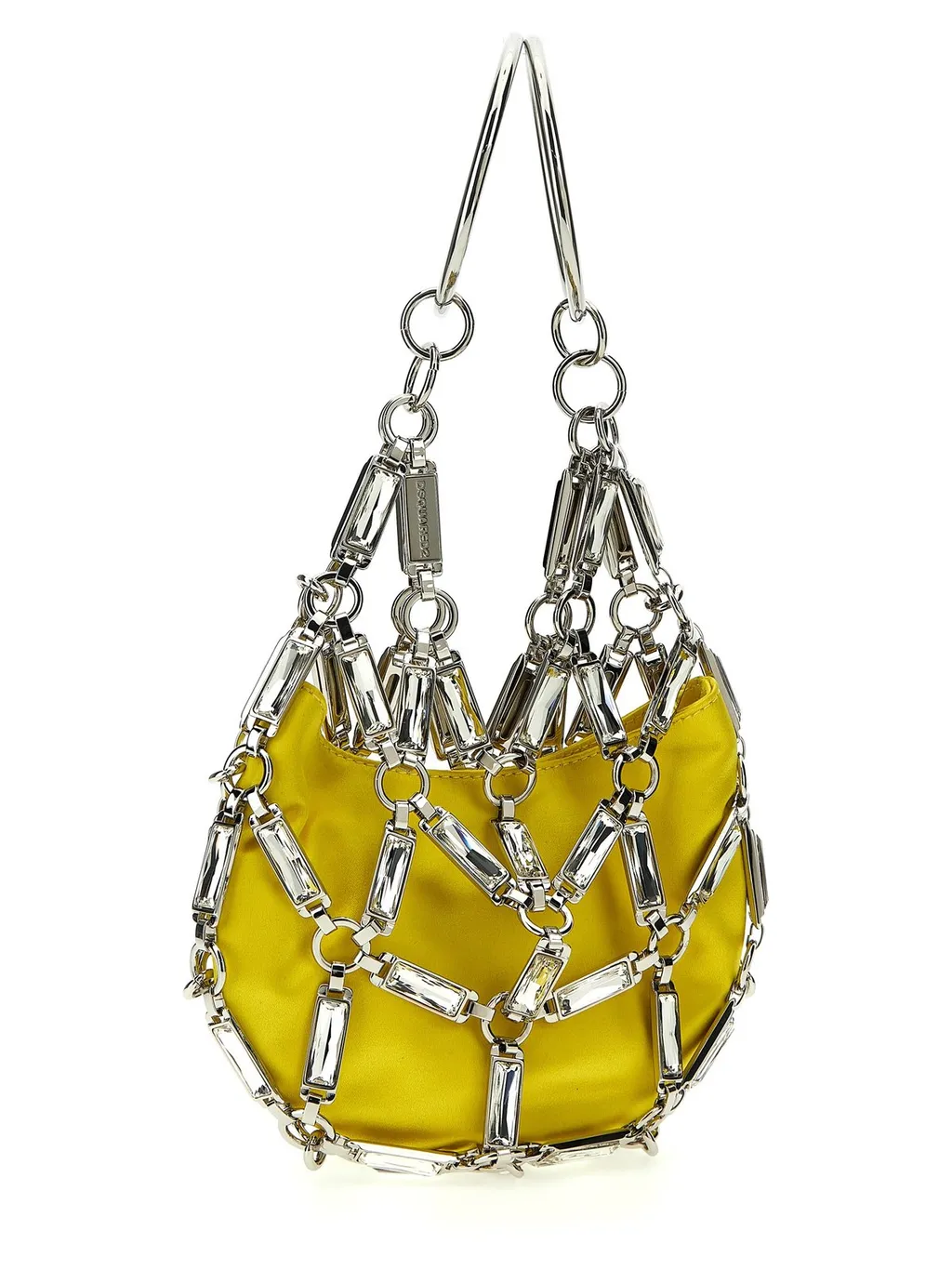 Cage Embellished Chain-Link Detailed Tote Bag