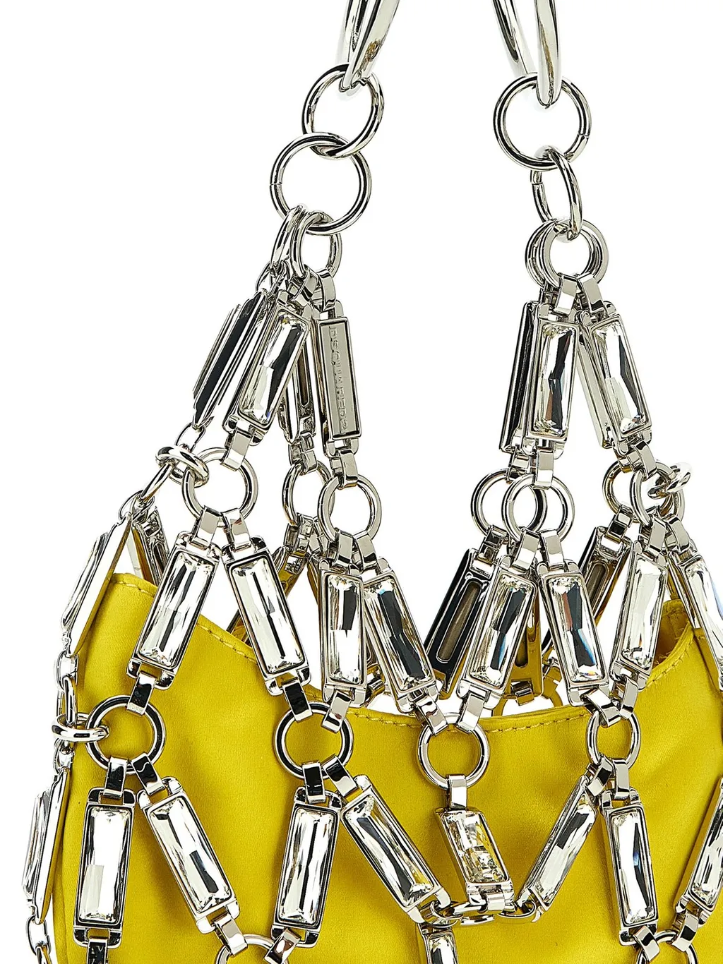 Cage Embellished Chain-Link Detailed Tote Bag