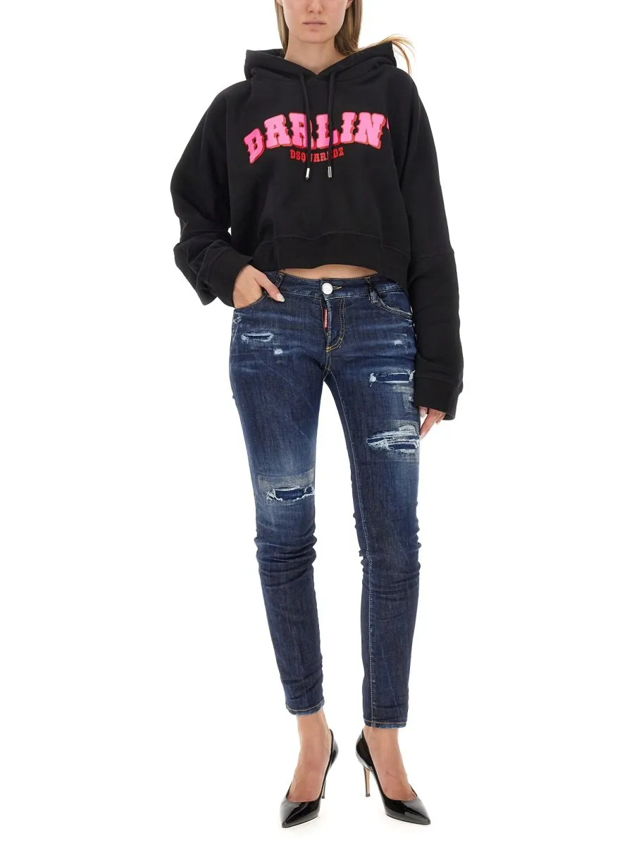 Logo Printed Drawstring Hoodie