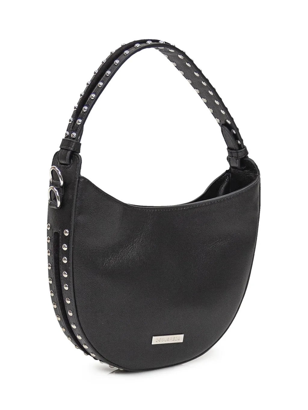 Stud-Embellished Handle Zipped Tote Bag