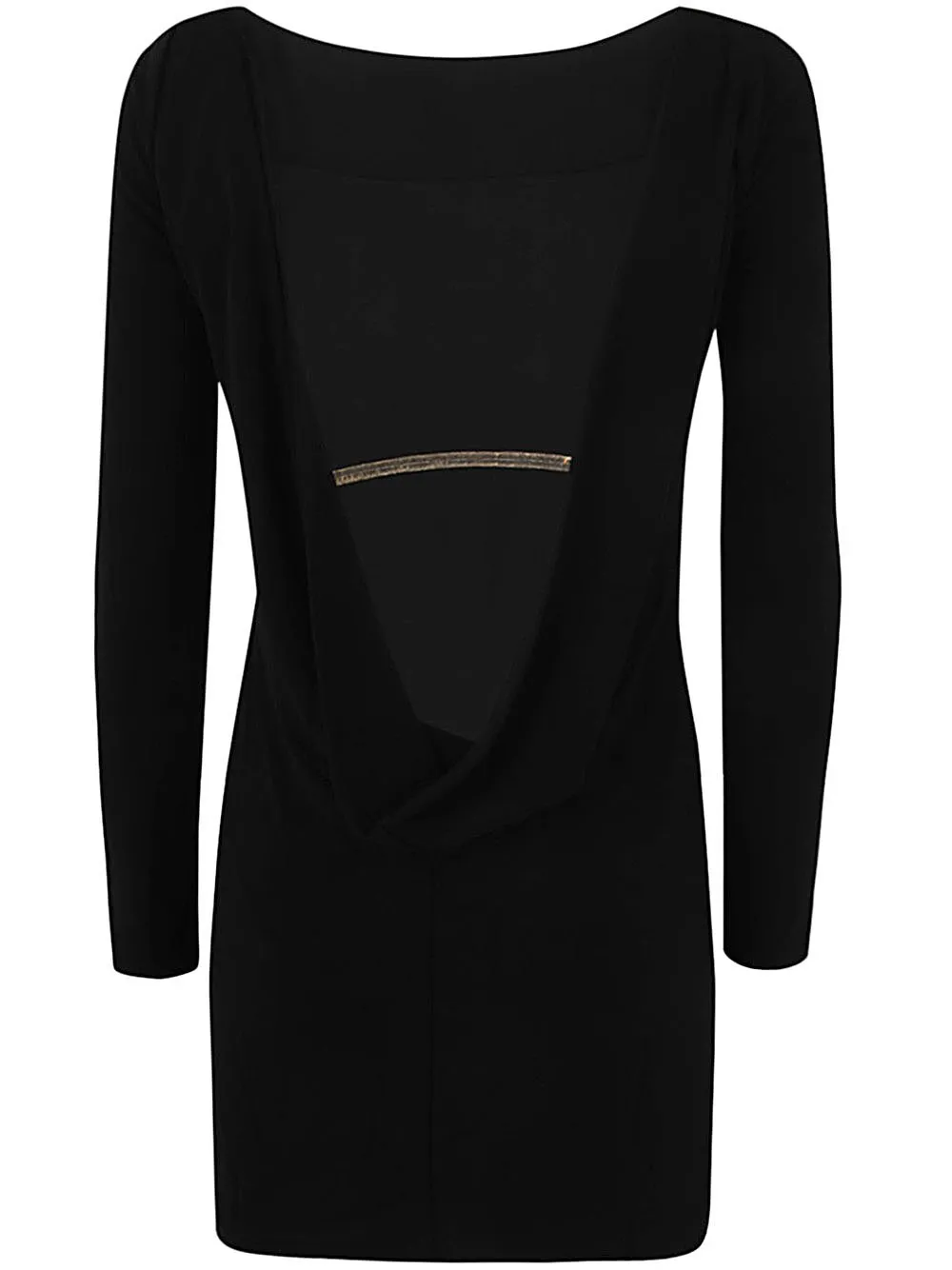 Chain-Embellished Open-Back Mini Dress