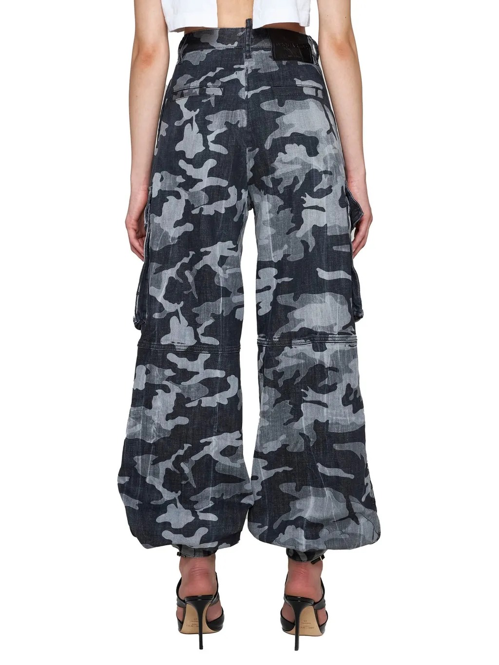 Camouflage-Print High Waist Tousers