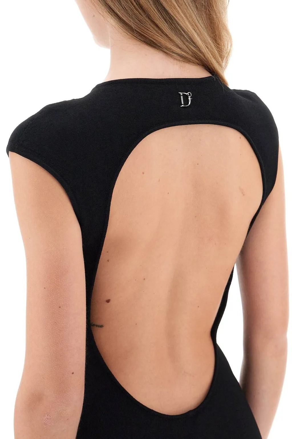 Open-Back Crewneck Mini Dress