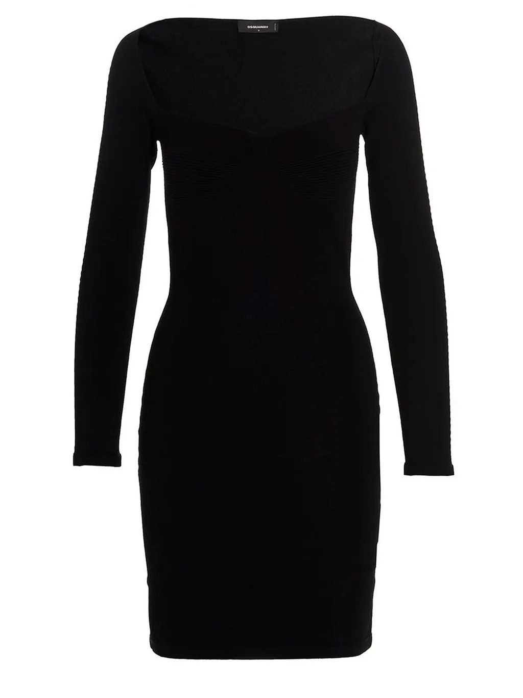 Long-Sleeved Sweetheart Neck Mini Dress