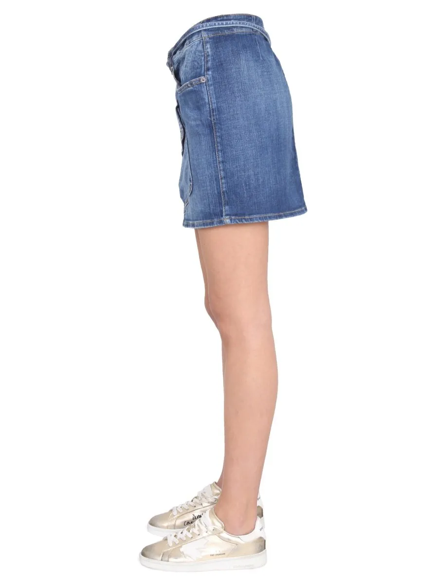 Pocket-Detailed Denim Skirt