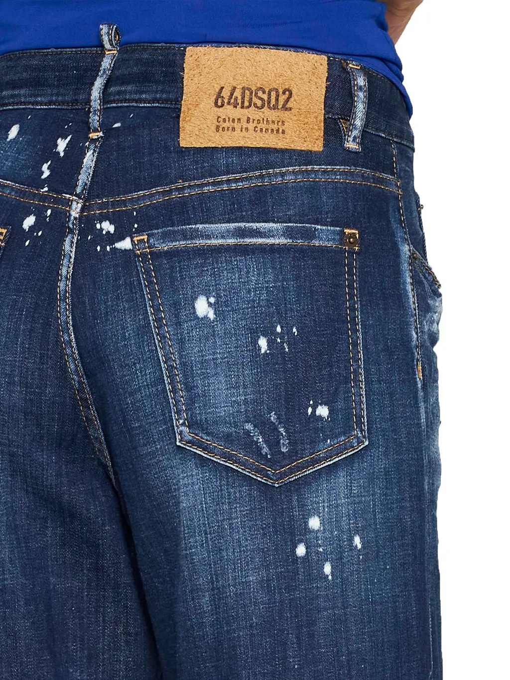 Logo Patch Straight-Leg Distressed Jeans