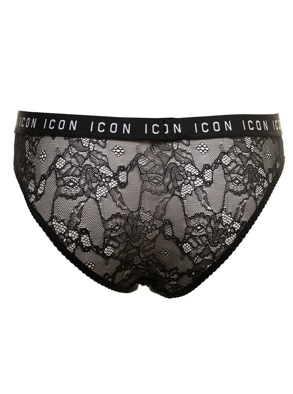Logo Printed Lace Detailed Briefs