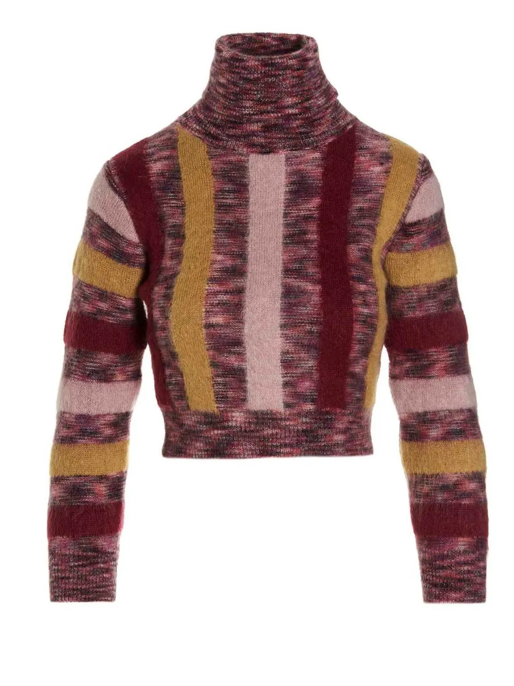 Striped Cropped Turtle Neck Jumper