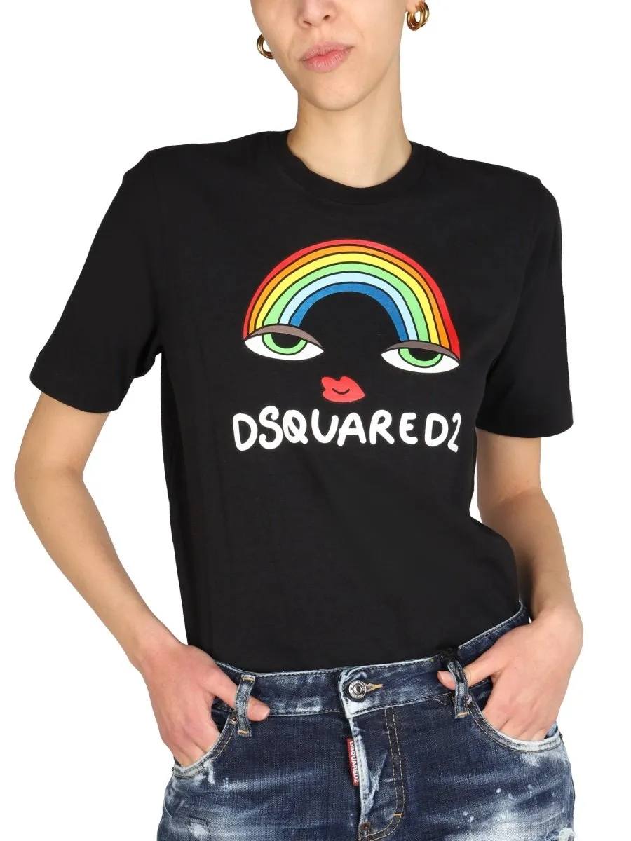 Rainbow Printed Crewneck T-Shirt