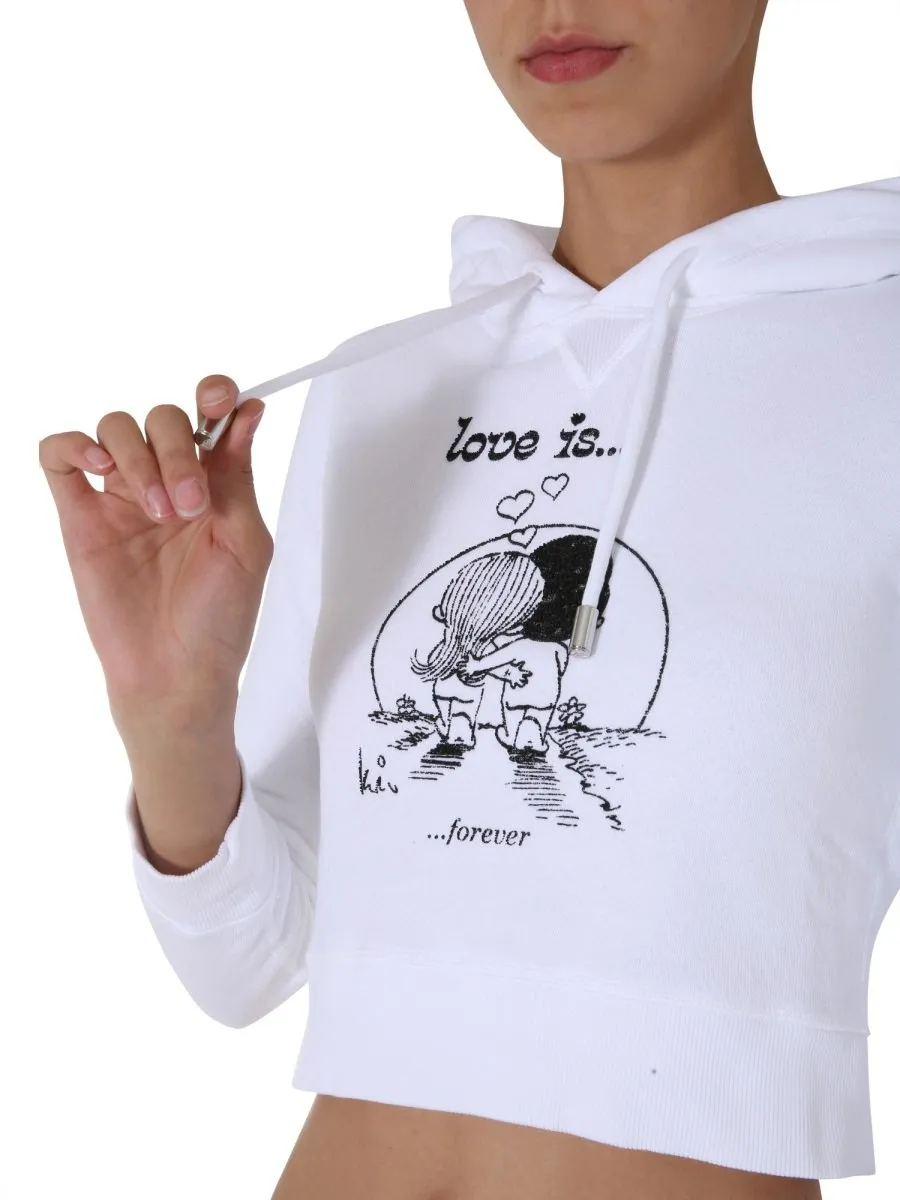 Graphic Print Cropped Hoodie