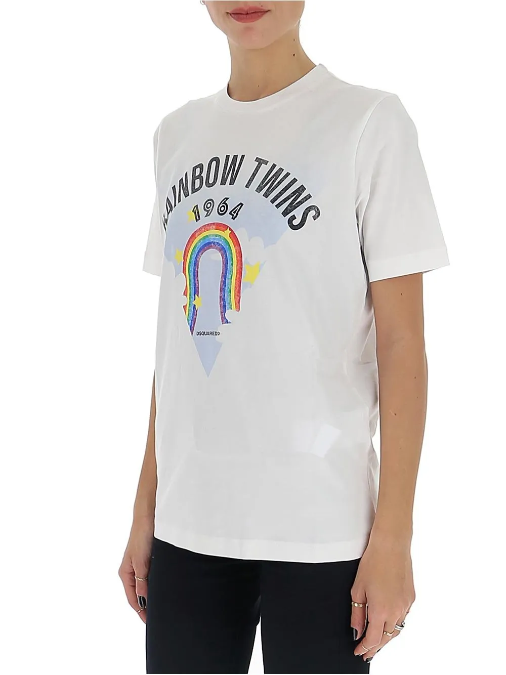 Rainbow Twins Print T-Shirt