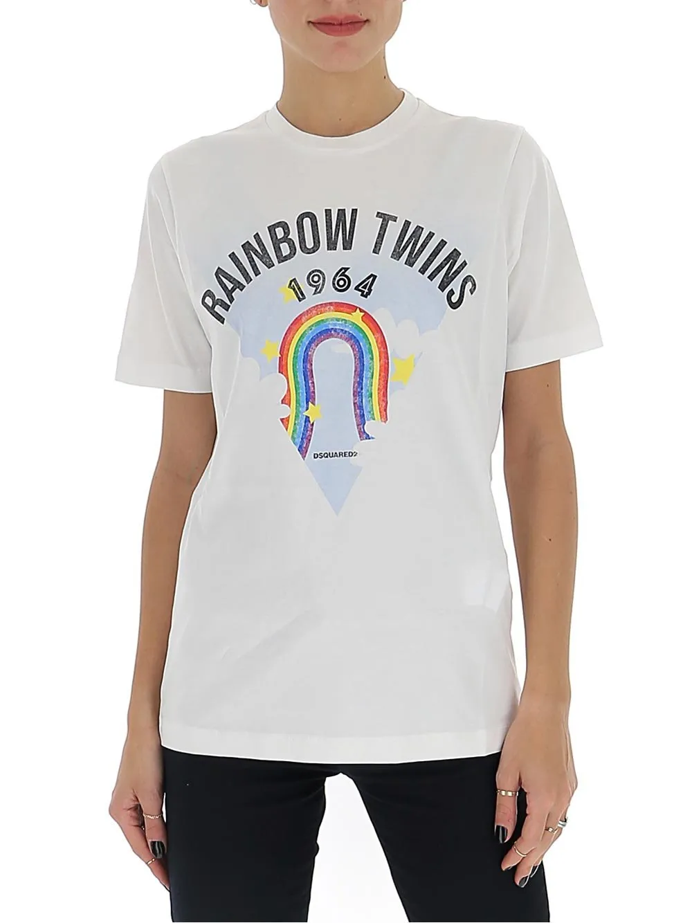 Rainbow Twins Print T-Shirt