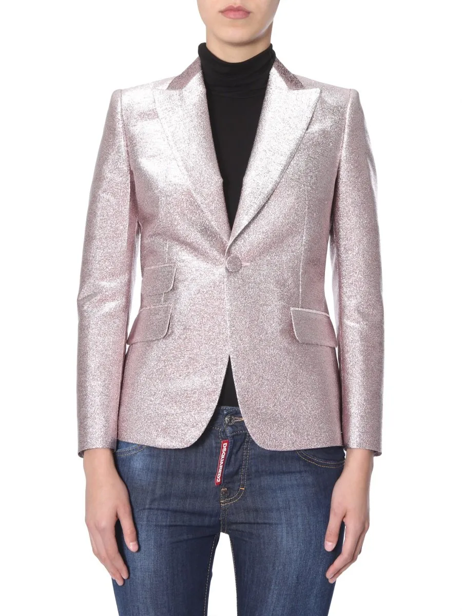 Glitter Detail Single Breasted Blazer