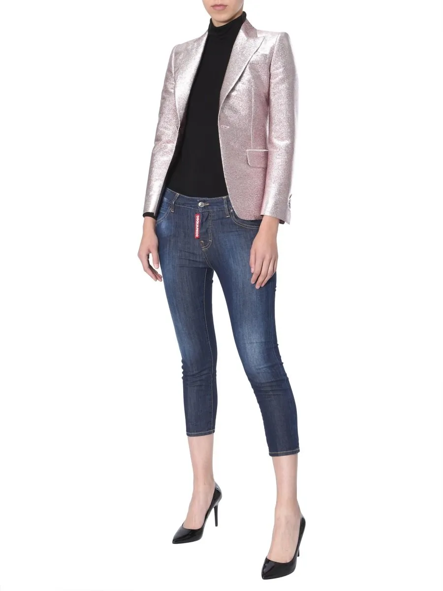 Glitter Detail Single Breasted Blazer