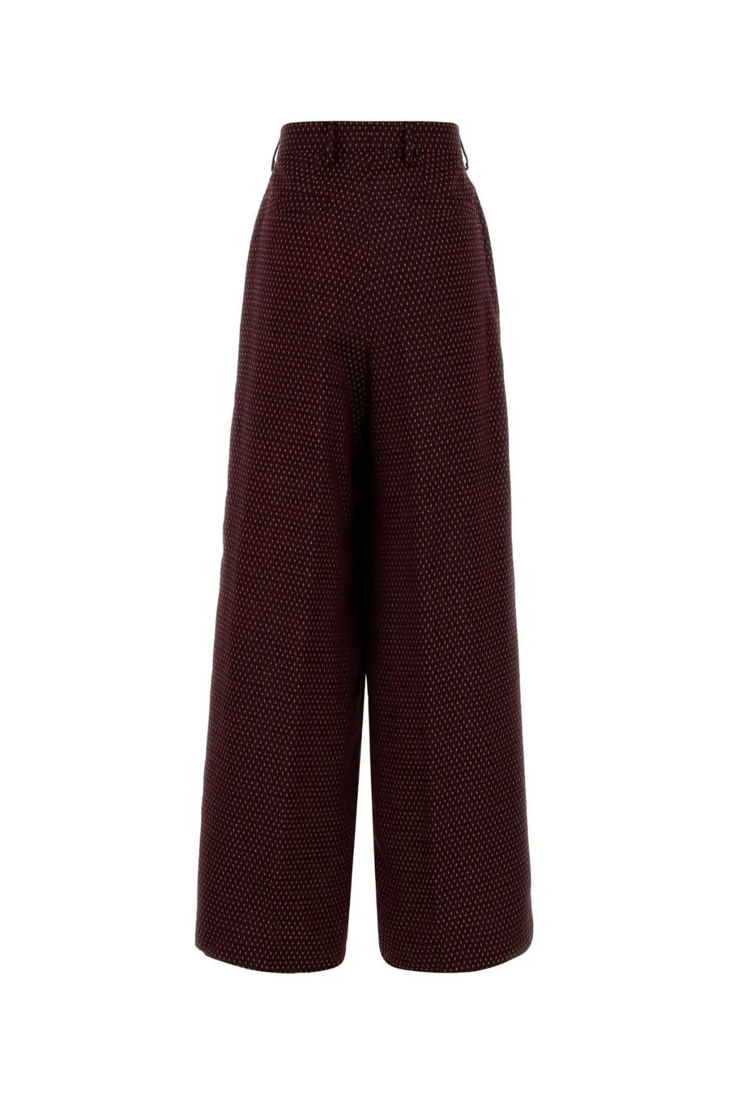 Dot Printed Straight-Leg Trousers