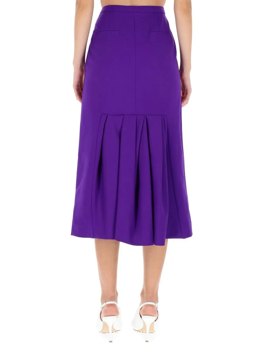 Pleat Detailed Midi Skirt