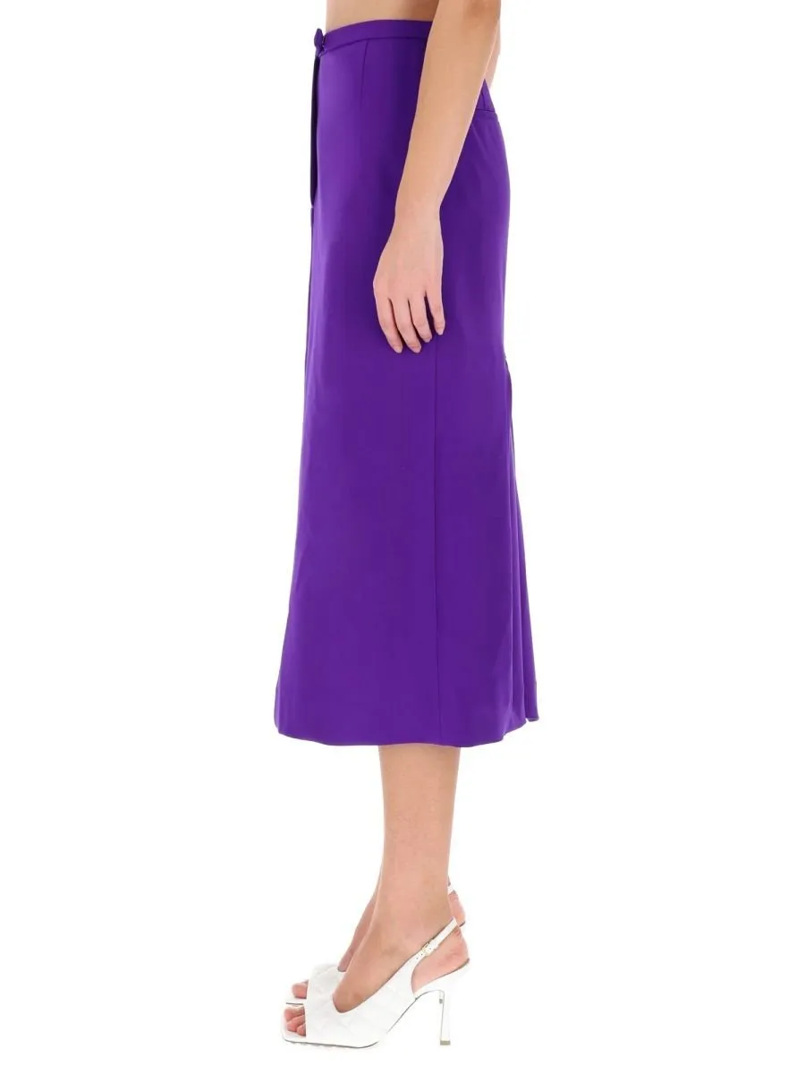 Pleat Detailed Midi Skirt