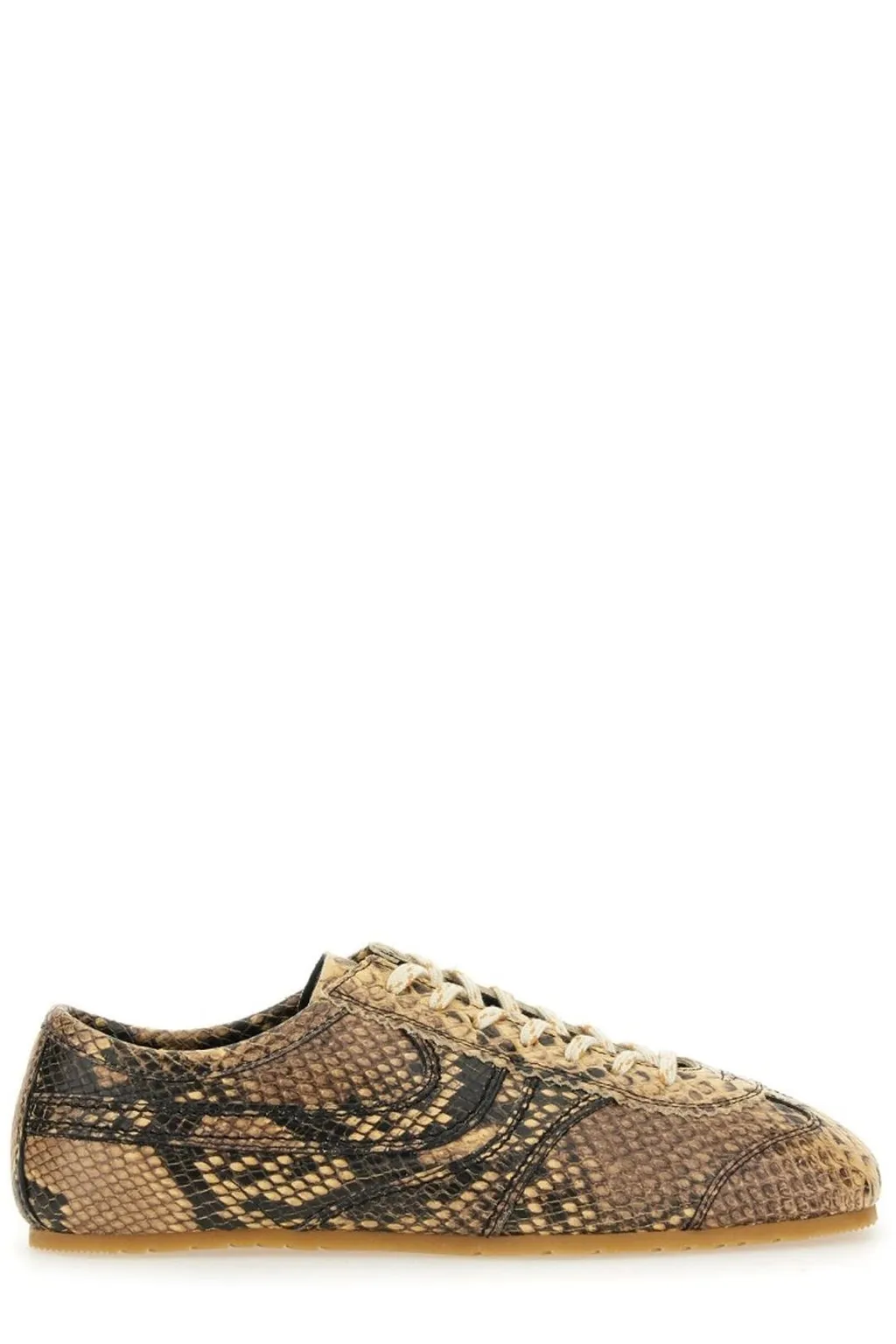 Embossed Lace-Up Sneakers