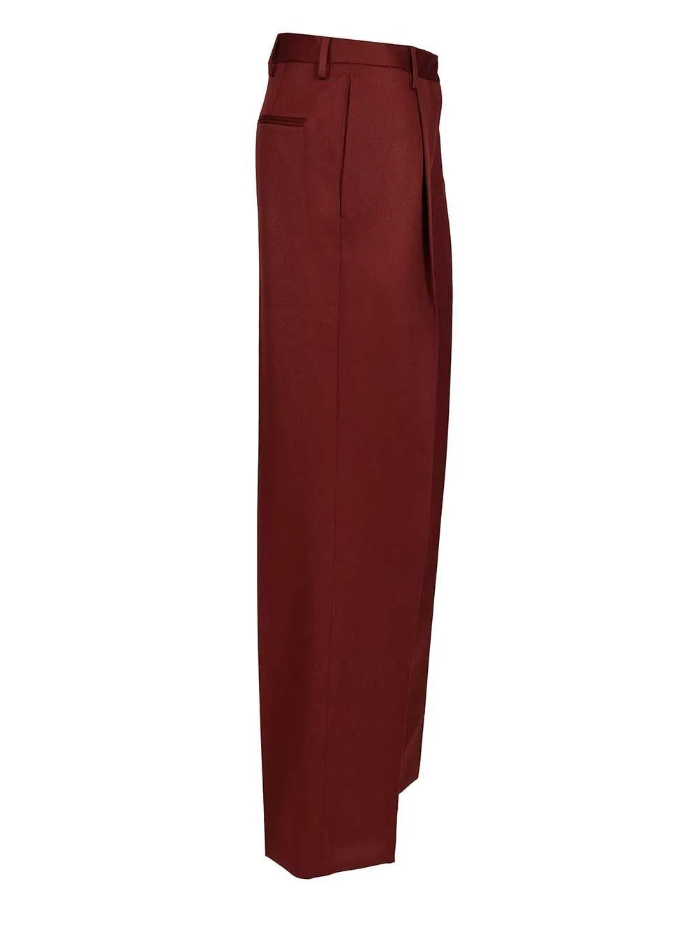 Straight-Leg Pleated Trousers