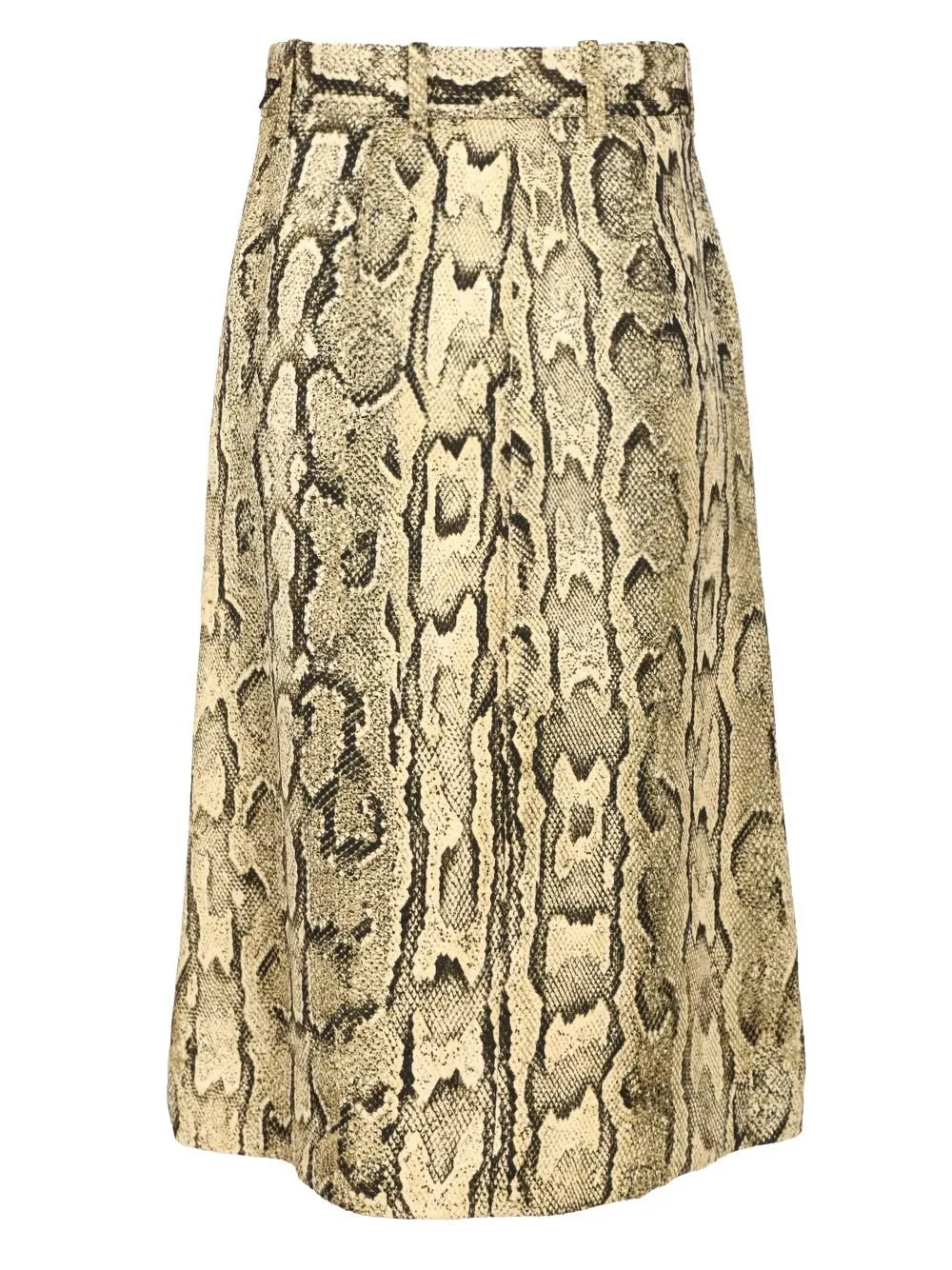 Snake Printed Belted Skirt