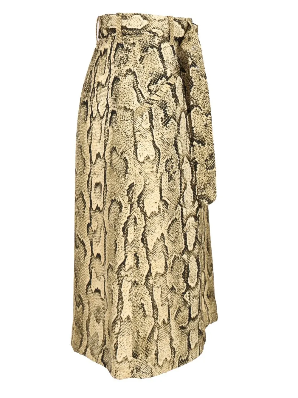 Snake Printed Belted Skirt