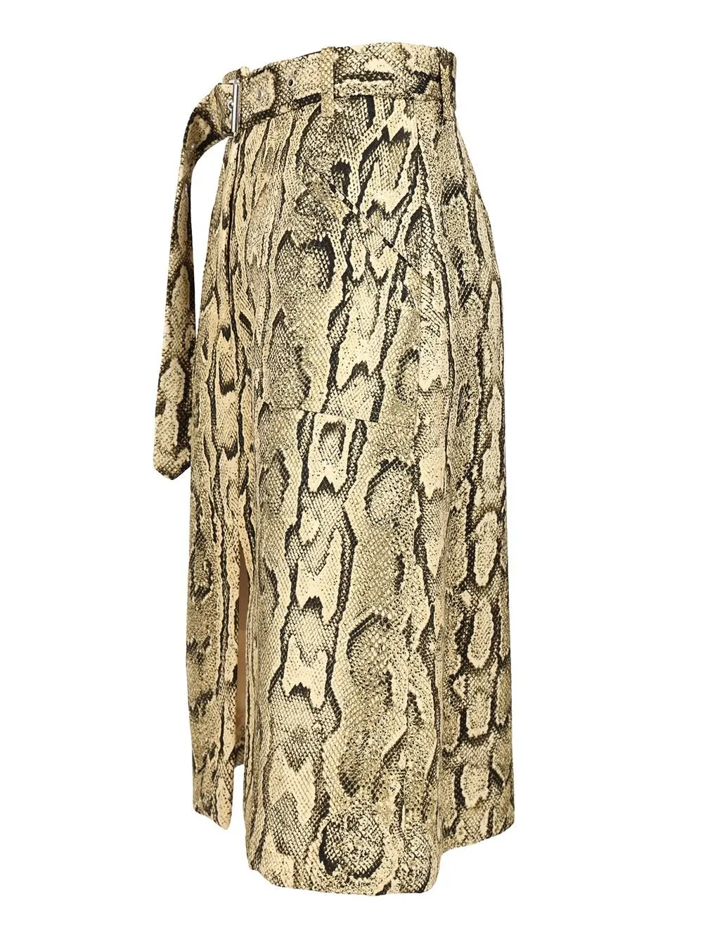 Snake Printed Belted Skirt
