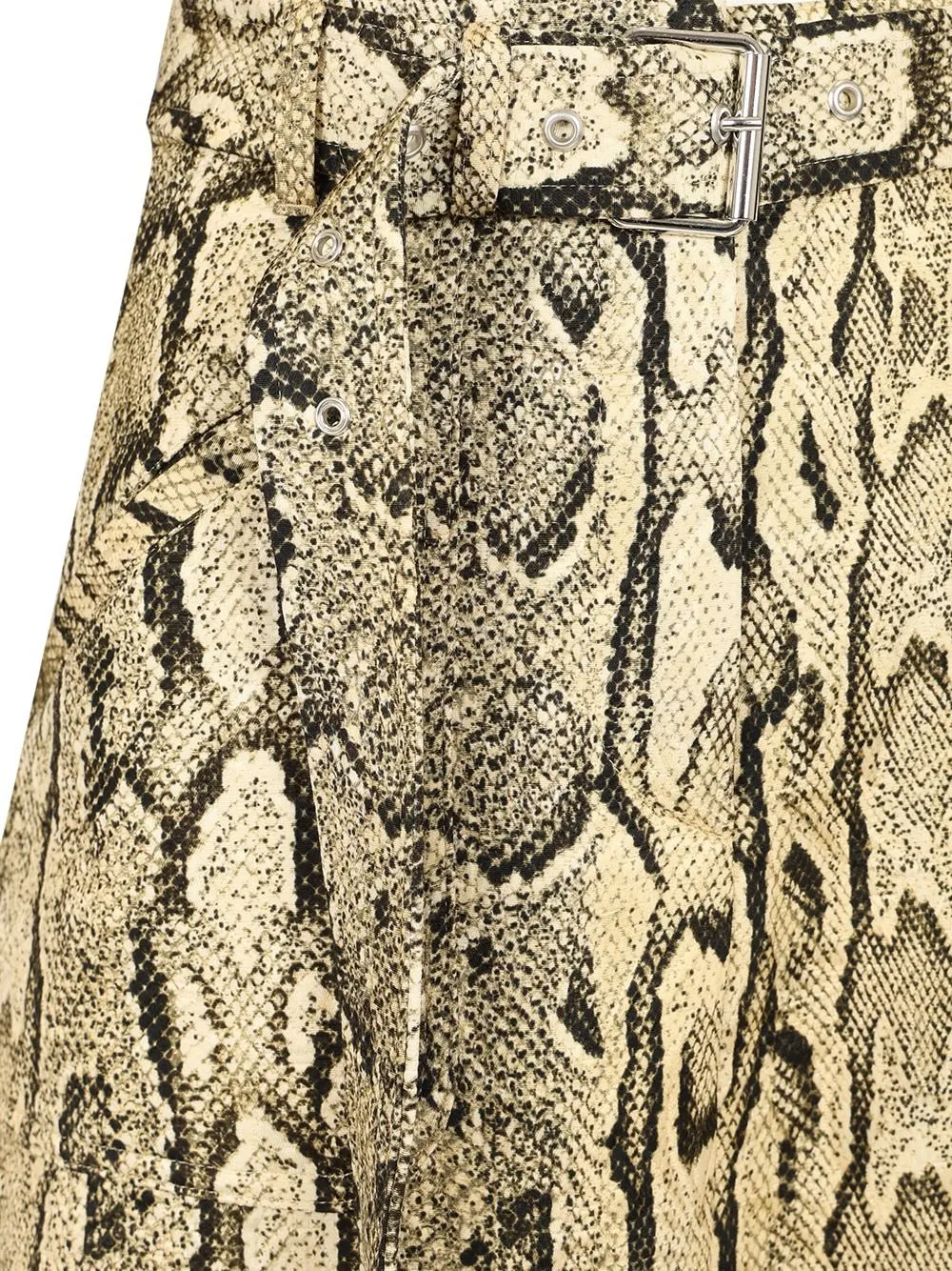 Snake Printed Belted Skirt