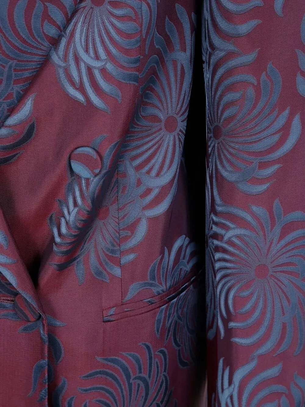 Floral Printed Double-Breasted Blazer
